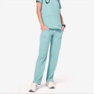 Figs Kade Cargo Scrub Pants Rare Limited Edition Color Seaglass Green Blue L / T